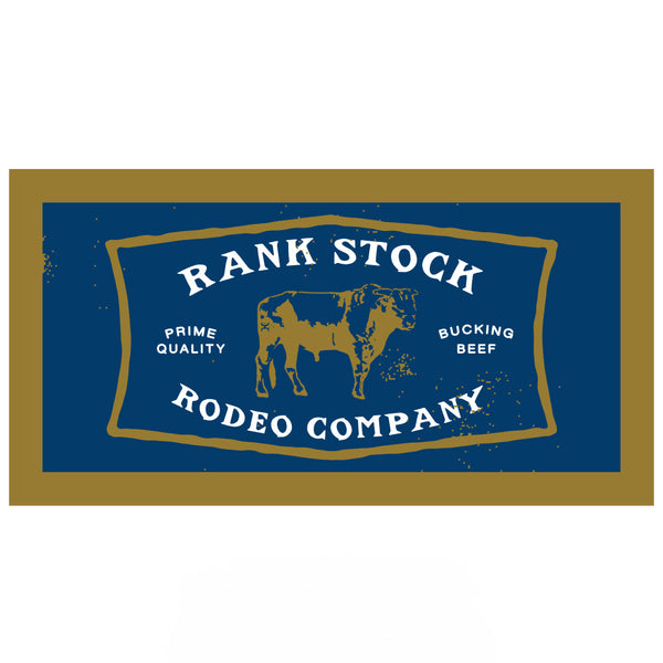 Hooey Rank Stock Blue / Mustard / White Rectangle Decal