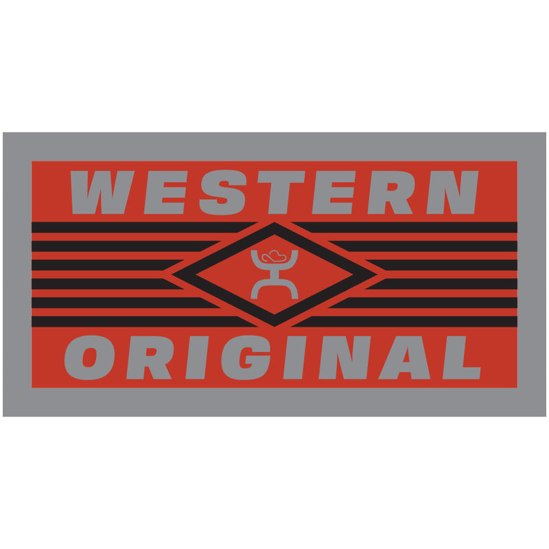 orange, grey, and black Western Original logo