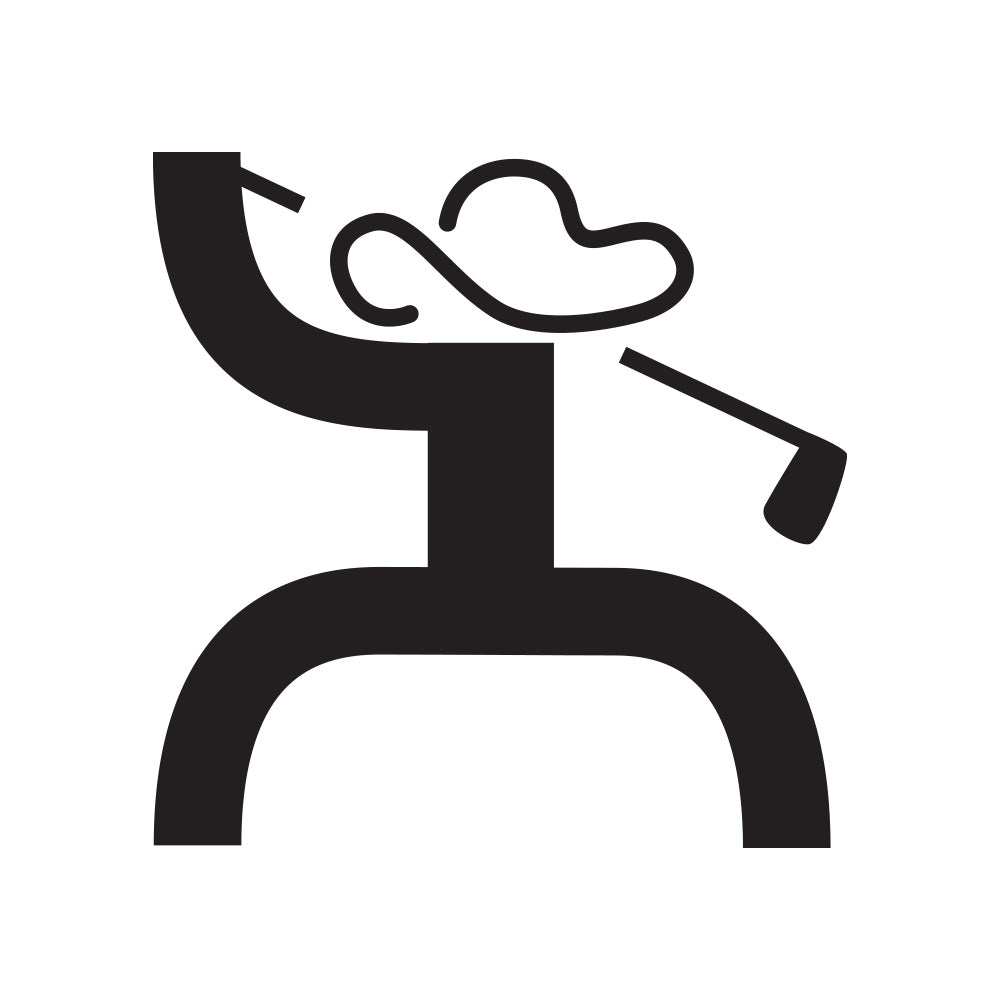 Classic Cowboy Golf Decal Black