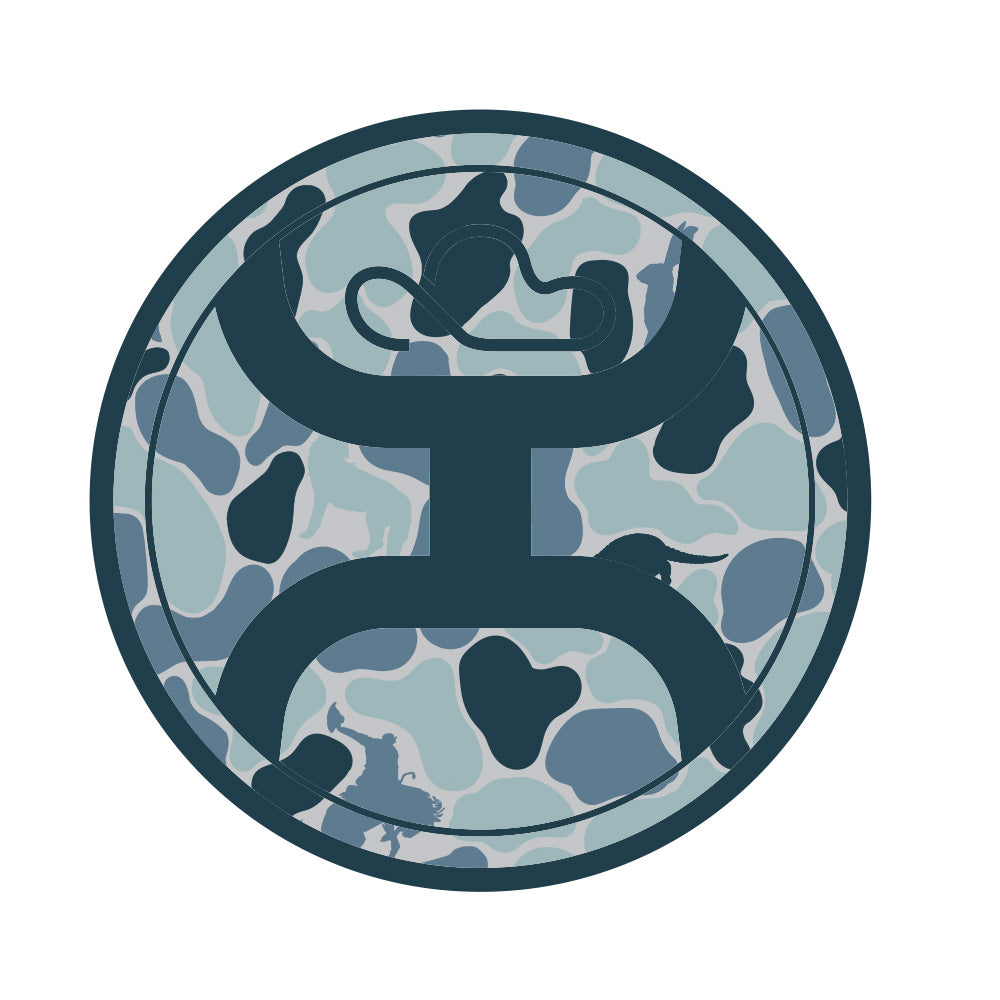 Hooey 2.0 Circle Decal Camo/Blue