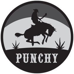 grey and black punchy logo