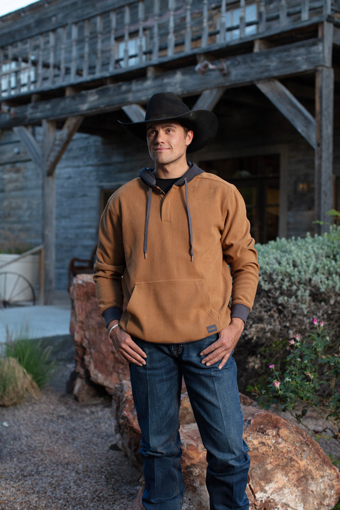 Cowboy Corduroy Hoody Brown/Charcoal