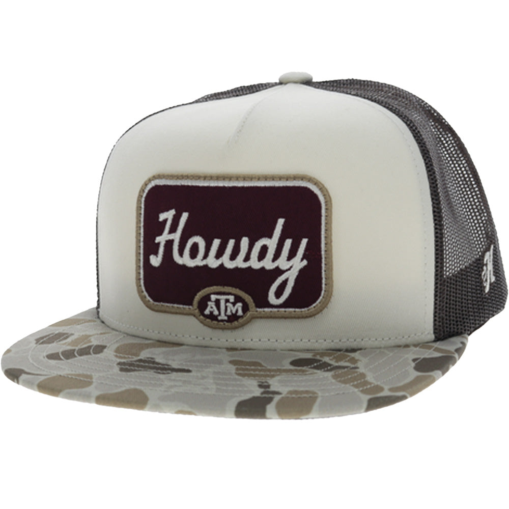 Texas A&M 5-Panel Trucker Snapback Cream/Camo Hat