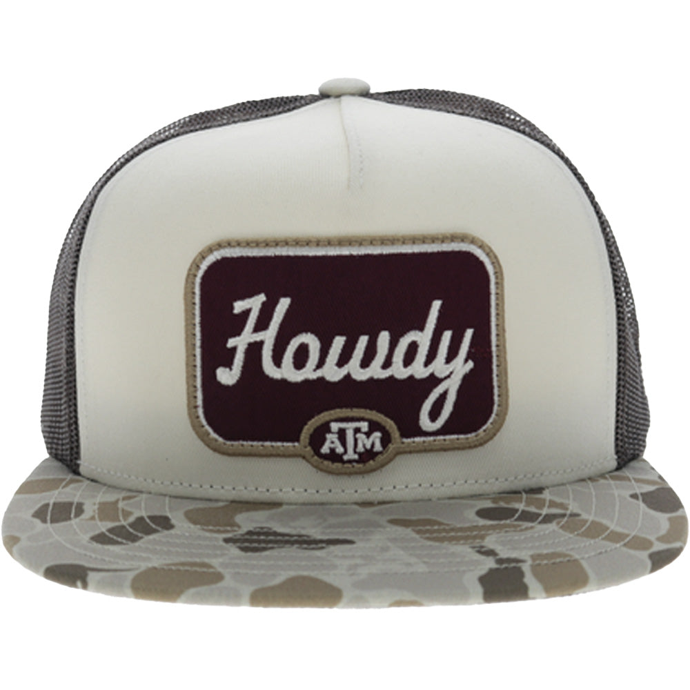 Texas A&M 5-Panel Trucker Snapback Cream/Camo Hat