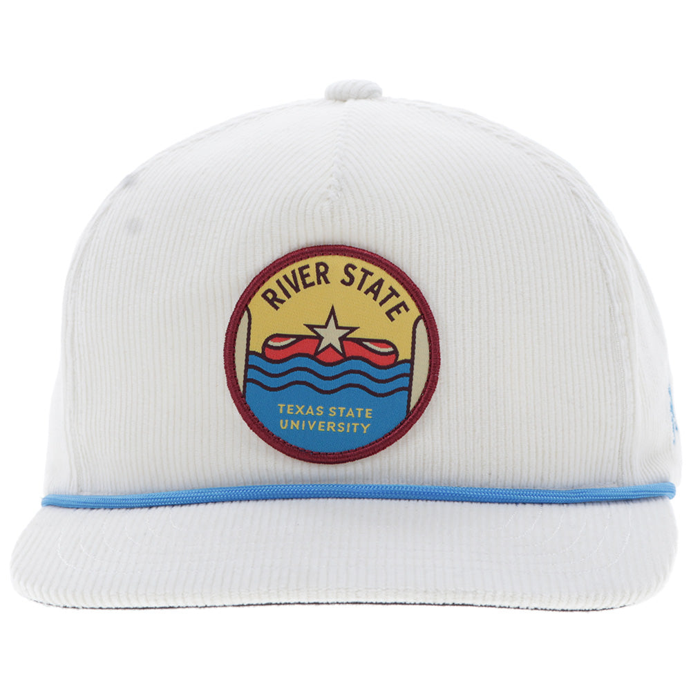Texas State Hat Cream Corduroy w/Multi Color Circle Patch