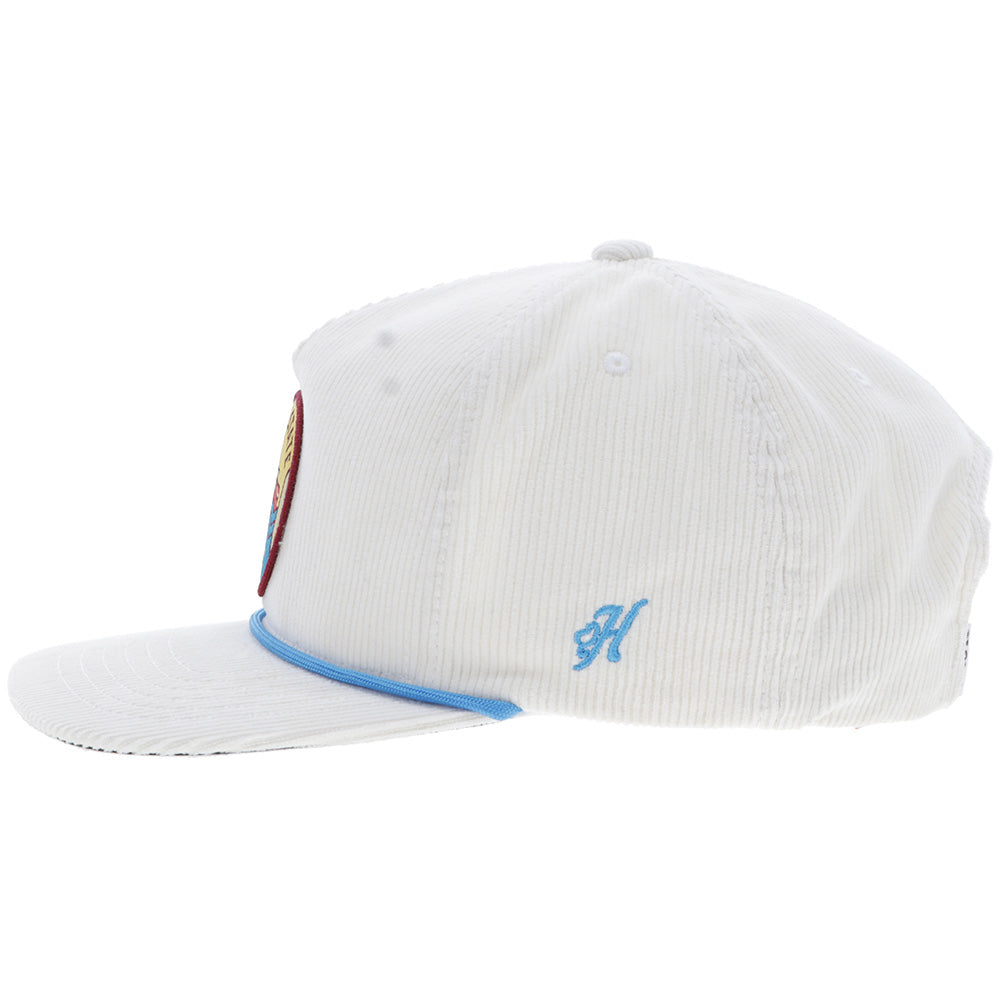 Texas State Hat Cream Corduroy w/Multi Color Circle Patch