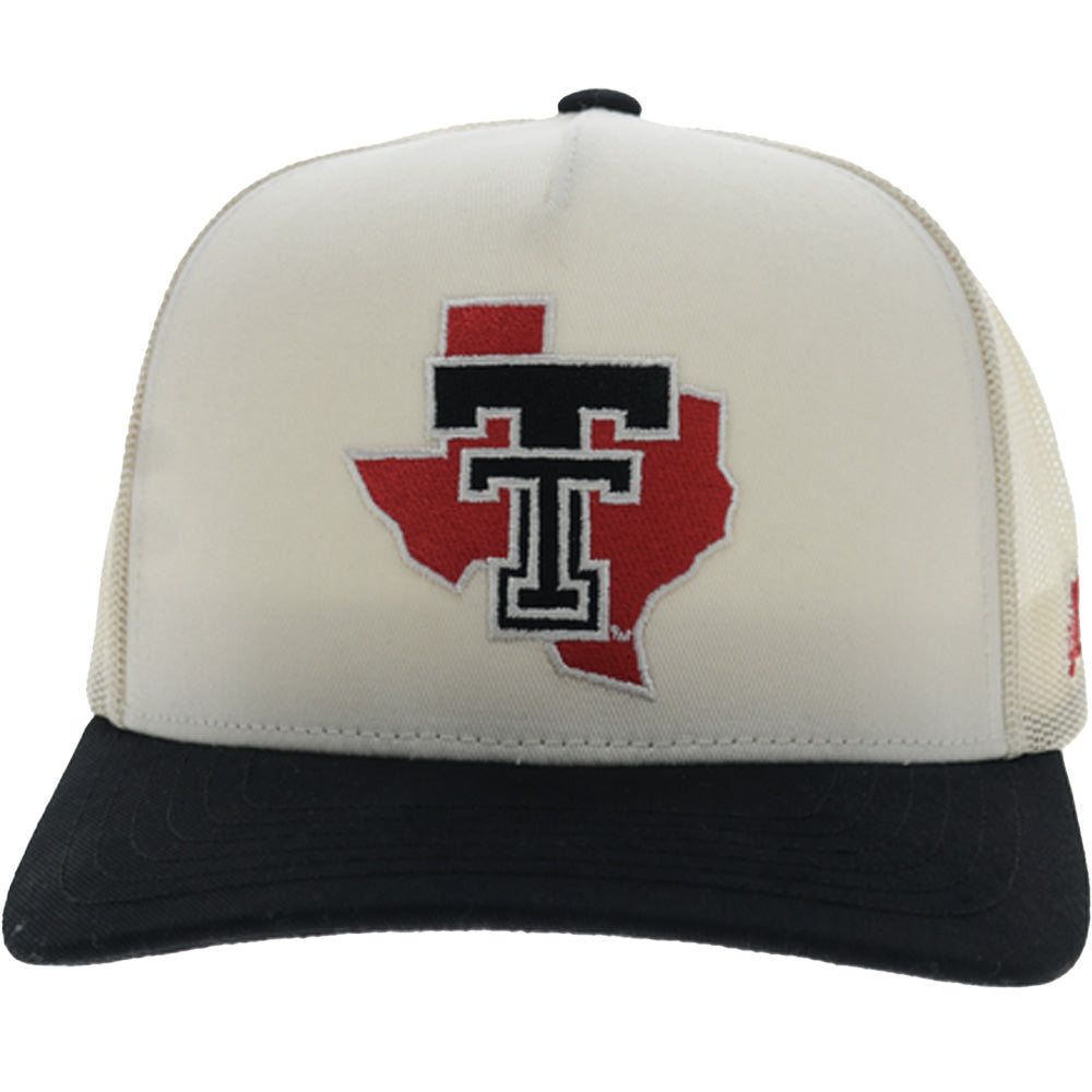 Texas Tech 5-Panel Trucker Snapback Hat  Cream/Black