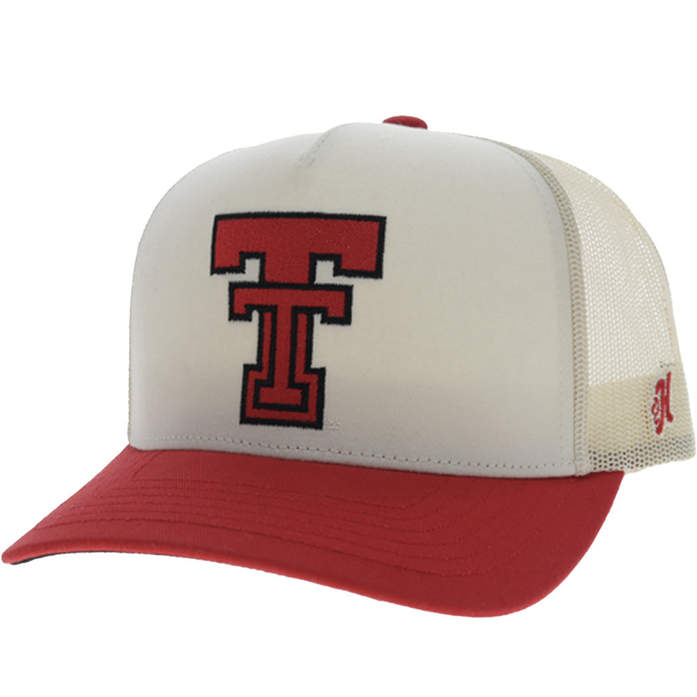 Texas Tech 5-Panel Trucker Snapback Hat Cream/Red