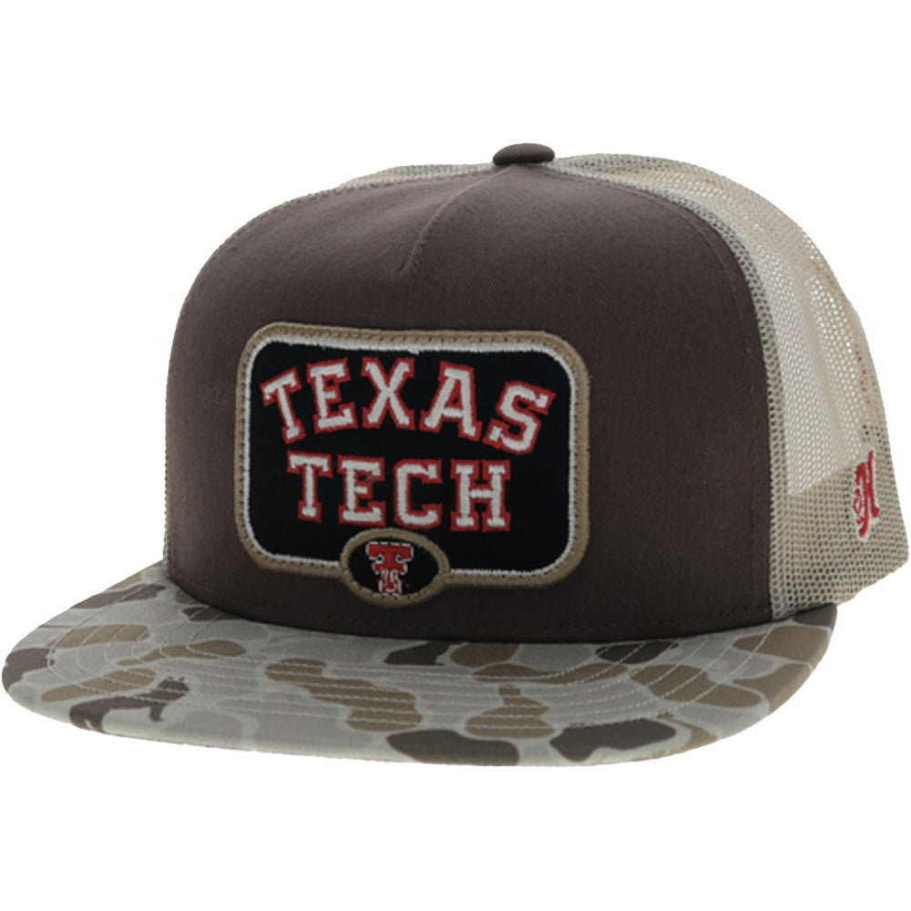 Texas Tech 5-Panel Trucker Snapback Hat Brown/Camo