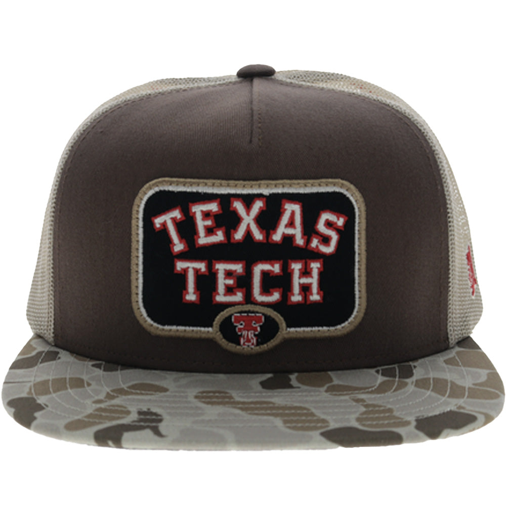 Texas Tech 5-Panel Trucker Snapback Hat Brown/Camo