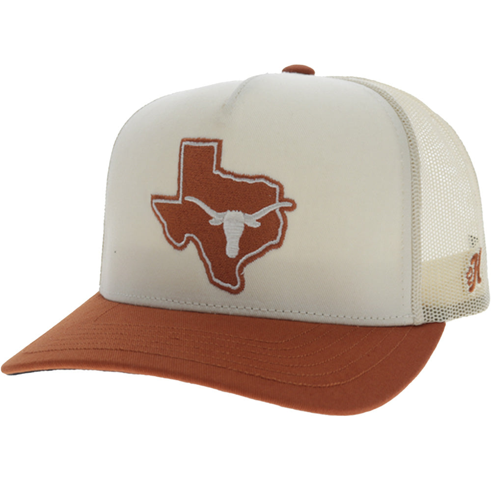 University Of Texas 5-Panel Trucker Snapback Hat Cream/Orange