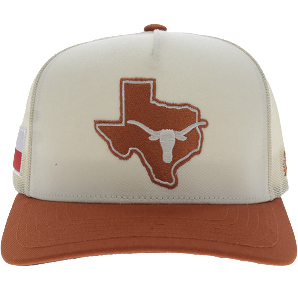 University Of Texas 5-Panel Trucker Snapback Hat Cream/Orange