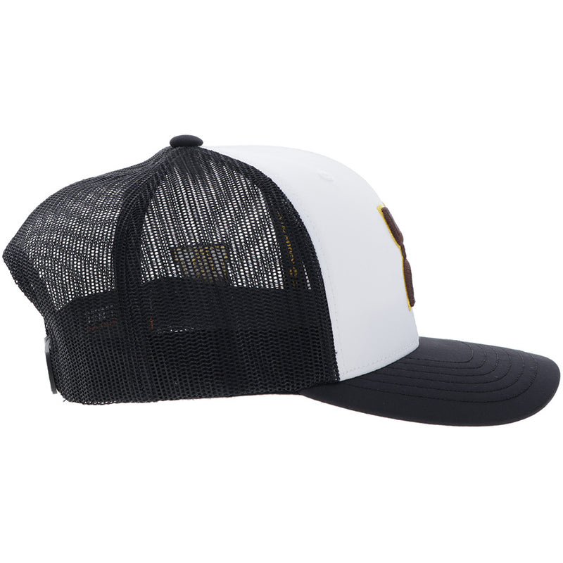 University Of Wyoming Hat White/Black w/Brown & Yellow Hooey Logo