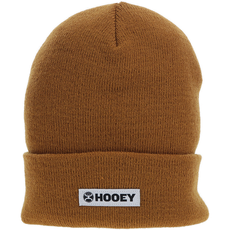 "Hooey Beanie" Tan w/White & Black Patch