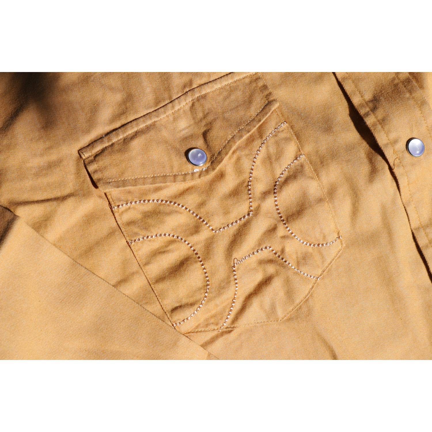 "Del Denim" Chambray Long Sleeve Shirt Washed Tan