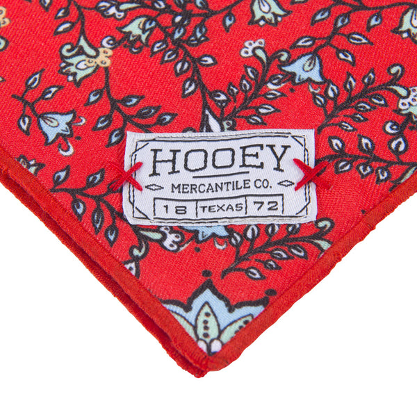 close up of the logo patch on the Western Floral pattern