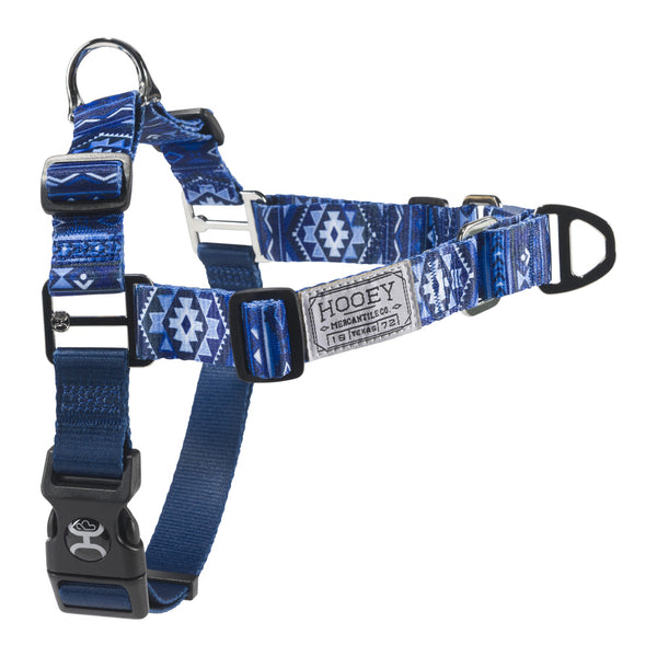 left side view of the ombre aztec pet walking harness