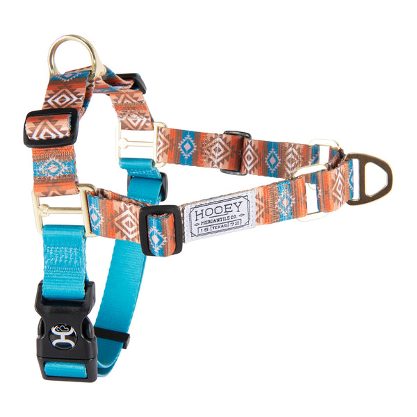 nomad, dirty turquoise with Aztec pattern, pet walking harness