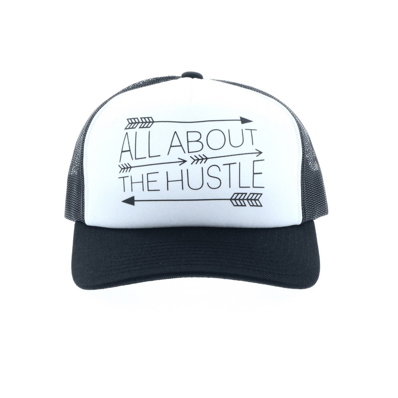 "Hustle" White/Black