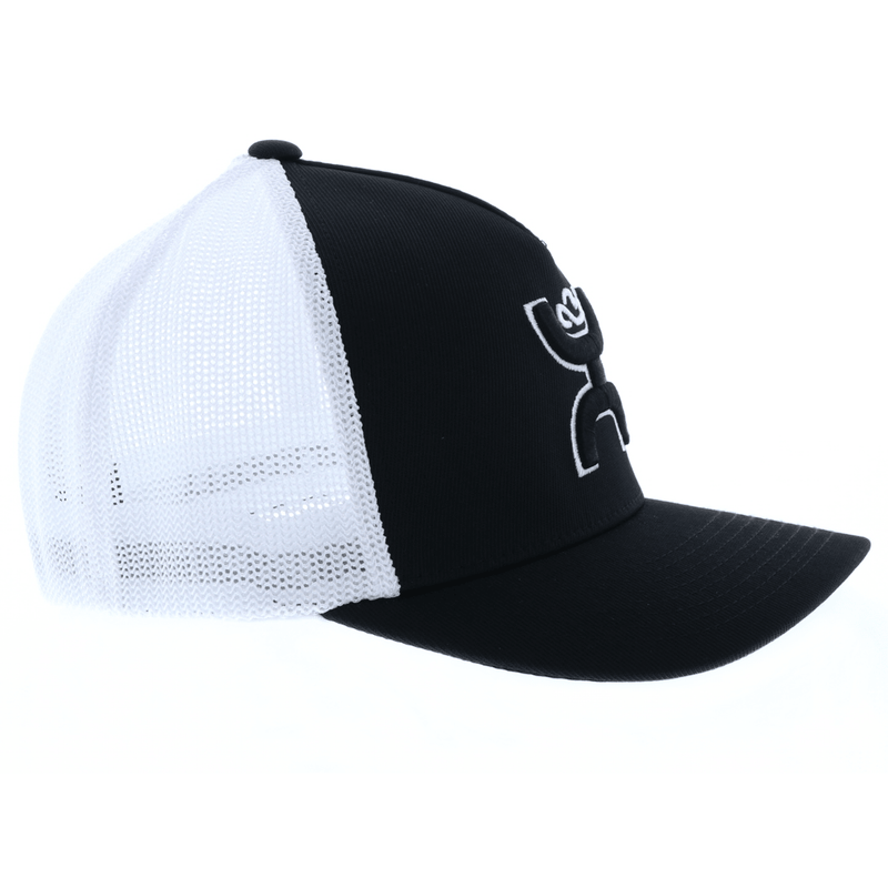 right side of the black and white Coach hat