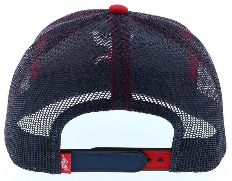 back view of the youth red, white, blue Texican hat