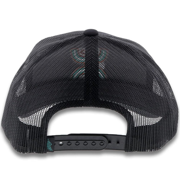 back view of the black on black Youth Sterling hat