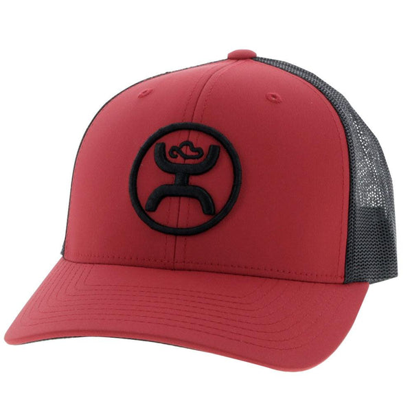 Red and black Youth O Classic hat with black logo