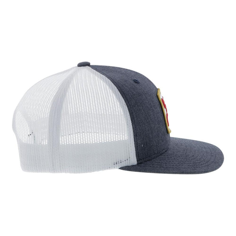 side view of the youth Zenith grey and white hat 