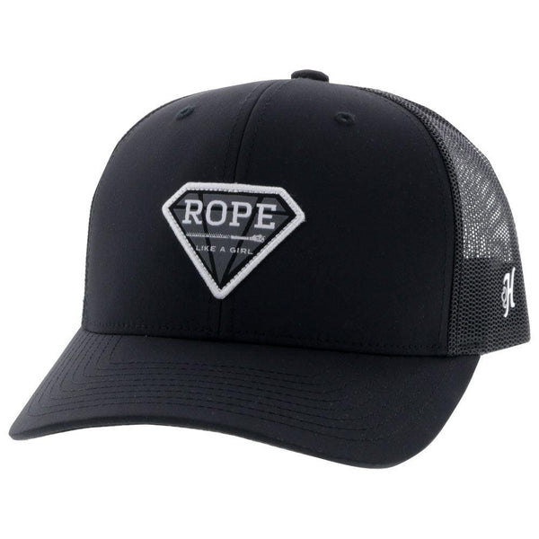 RLAG black on black hat with white and grey logo patch
