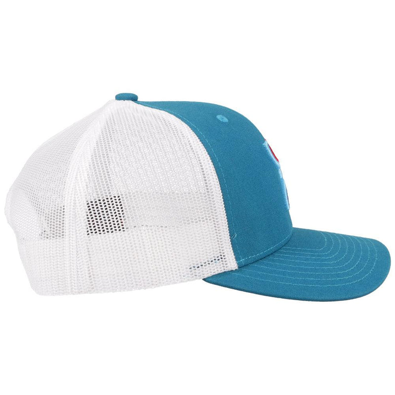 "Sterling" Turquoise/White Hat