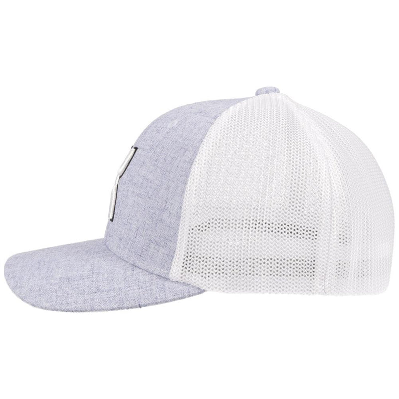 left side of the Cayman blue and white Hooey hat