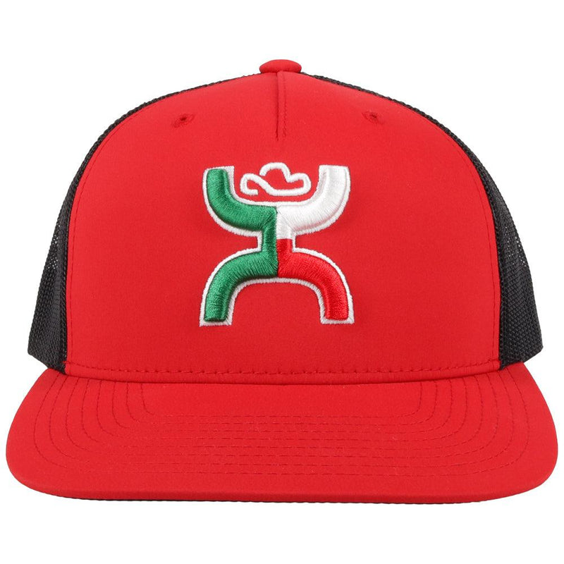 Front of the Light red and black Boquillas hat