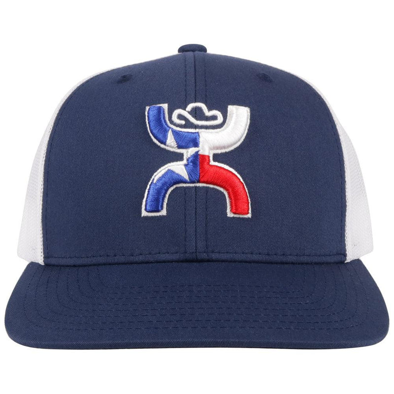 front view of the youth Texican navy and white hat