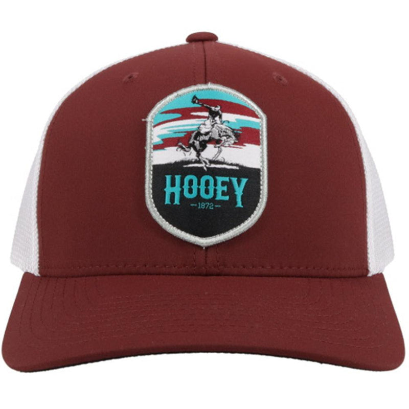 front of the Youth maroon and white Cheyenne hat