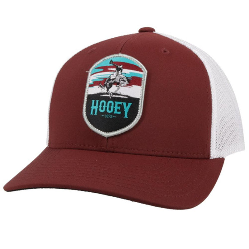 Youth maroon and white Cheyenne hat