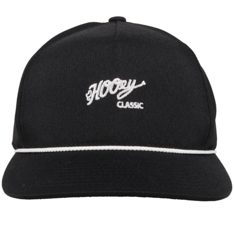 front of the black on black Classic hooey hat with white rope detail