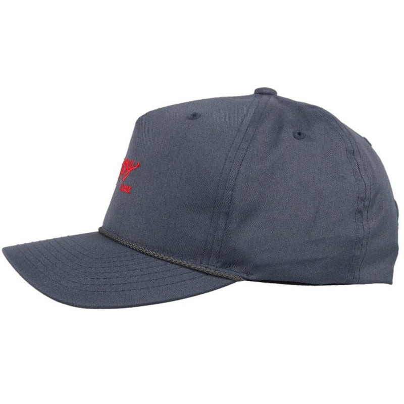 left side of the Navy "Classic" Hooey hat with red embroidered logo