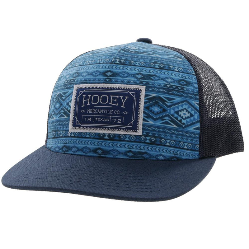 Doc youth hat in black with blue tones pattern on front