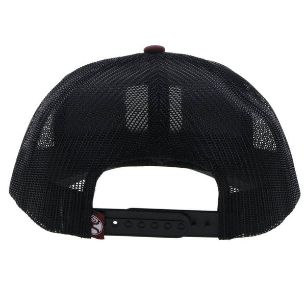 Back of the Maroon and black "Bronx" snapback hat