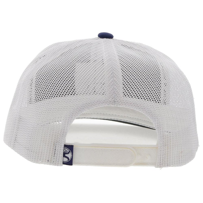 Back of the Navy and white "Bronx" hat