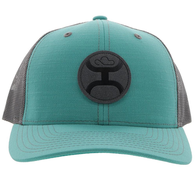 Front of the Teal and grey "Blush" Hooey hat