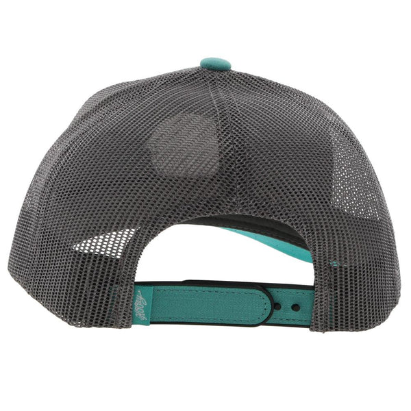 Back of the Teal and grey "Blush" Hooey hat