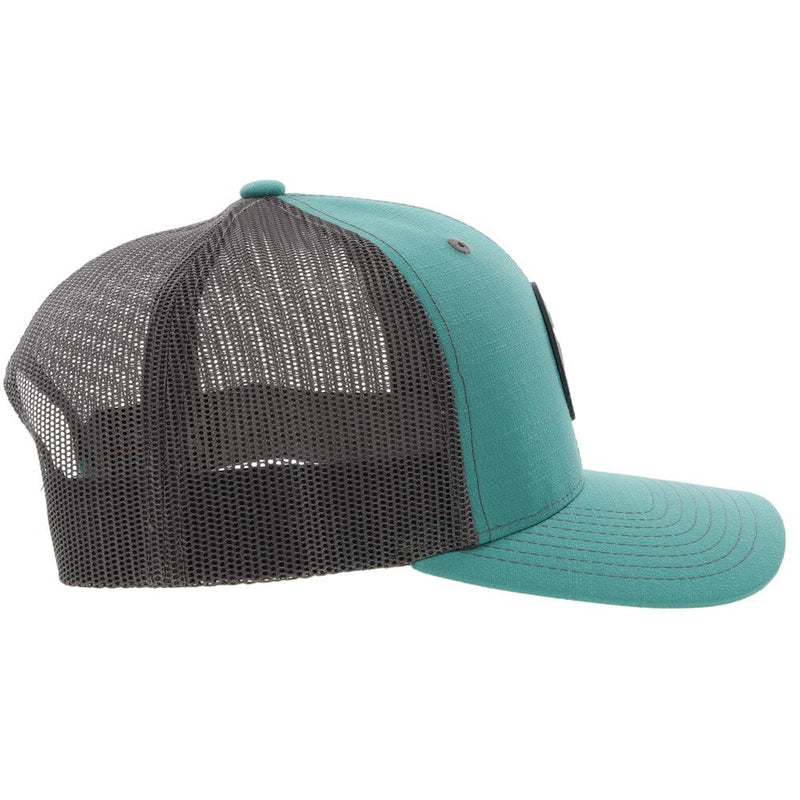Right side of the Teal and grey "Blush" Hooey hat