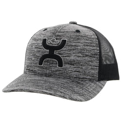 Sterling black and heather grey hat with black and grey Hooey logo