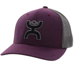 purple and grey Cayman hat