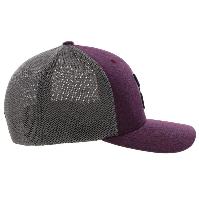 right side of the purple and grey Cayman hat