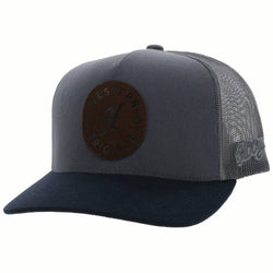 "Spur" Grey Hat w/ Brown Circle Patch