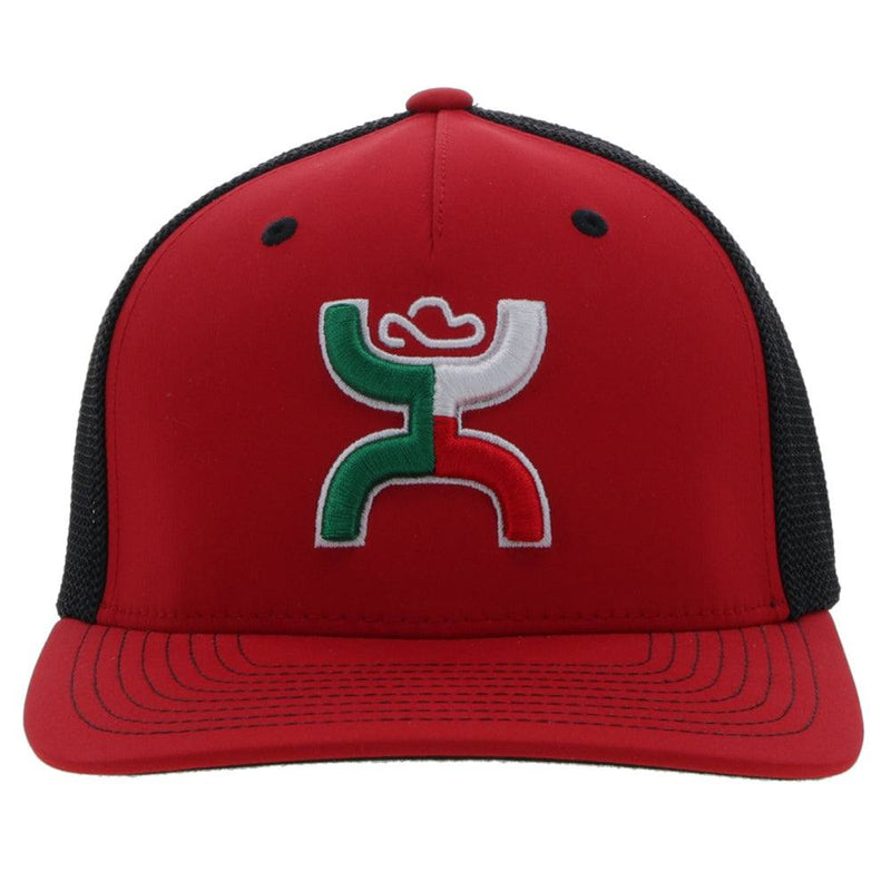 Front of the Red and black Boquillas hat