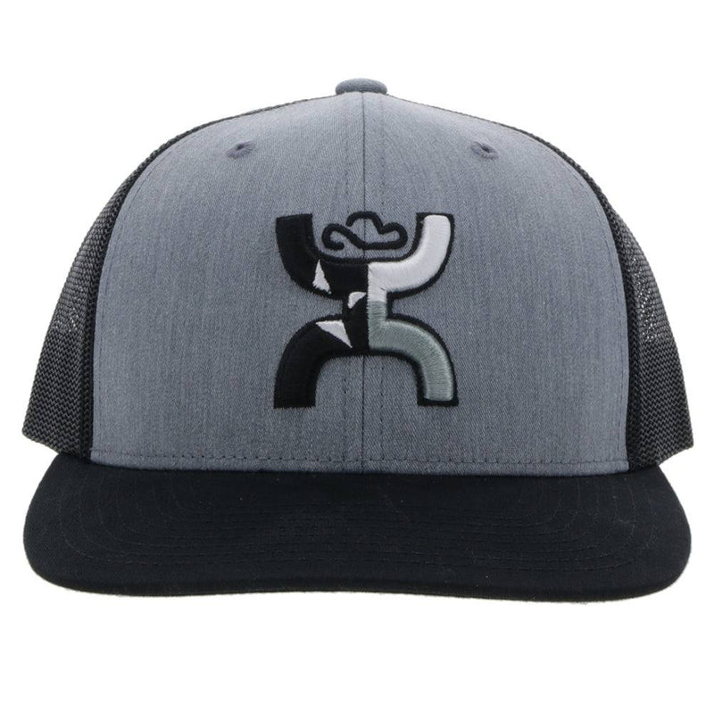 front of the Youth Texican hat in grey and black with grey and black logo