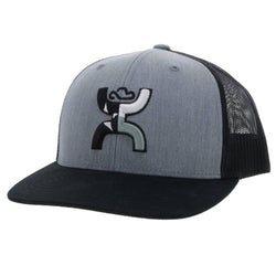 Youth Texican hat in grey and black with grey and black logo